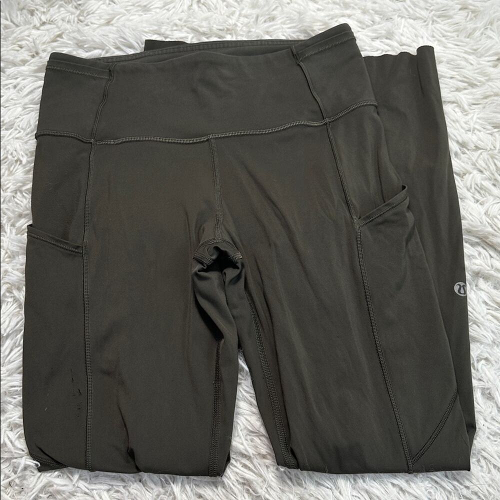 Lululemon Fast & Free 7/8 Tight II *Nulux 25" Dark Olive